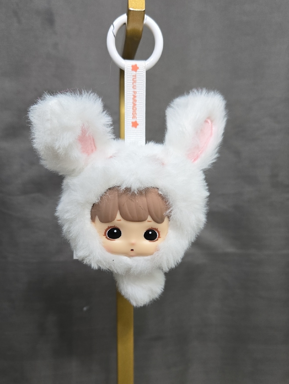 Yulu Paradise White Bunny Plush Keychain Bag Charm
